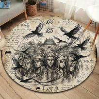 Naruto Round Area Rug Carpet Rug For Living Room Bedroom Sofa Playroom Decor Nonslip Floor Mat 80cmx80cm gray