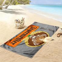 Custom NameJägermeister logo Beach Towel Soft Microfiber Summer Towel Quick Dry Absorbent Towel for Beach Swimming Pool Travel 70cmx140cm(27x55inch) gray