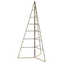 vidaXL Metalinė eglutė su LED KUOPIO 140 cm Šilta balta Plienas Juoda