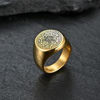 Septynių arkangelų žiedas vyrams Nerūdijančio plieno Saliamono antspaudas Tetragrammaton Apsaugos žiedas Patvarūs vyriški papuošalai 11 auksas
