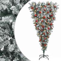 vidaXL Apverstas dirbtinis Kalėdų eglutė su šakomis 120 cm 150 LED