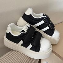 Women's White Platform Velcro Sneakers - 2026 Spring Collection 35 gray