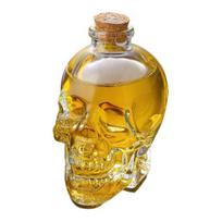 Skull Shaped Glass Decanter Whiskey Bottle 3D Gothic F brown