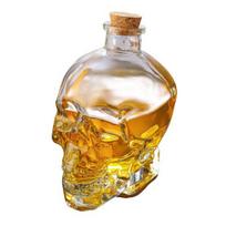 Skull Shaped Glass Decanter Whiskey Bottle 3D Gothic I beige
