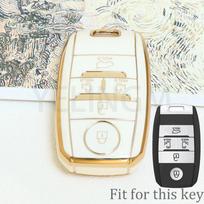 5 6 Buttons Smart Keyless Remote Shell For Kia Sedona Grand Carnival Snugly Sorento L580 Kia Doule Carnival Car Key Case Cover beige