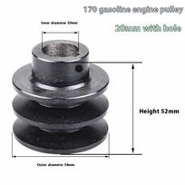 19/20 mm dvigubo griovelio plokščio šlicinio veleno V formos skriemulys 168F 170F benzininio variklio priedams 20mm with hole