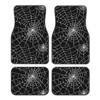 Halloween Bat Spider Web Car Floor Mats Set of 4 Pcs Non Slip Foot Mats Carpets Universal for Sedan SUV Auto Interior Protector gray