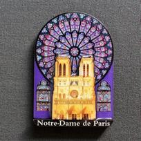 Cathédrale Notre Dame de Paris Fridge Magnets Wooden Magnetic Stickers America Italy Australia Travelling Souvenirs Gifts black