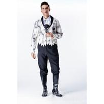 Halloween Costume Adults Ghost Bride Groom Set Horror Couple Cosplay Outfit Theater Performance Extra Large gray