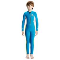 Kids 2.5mm Neoprene Wetsuit With Front Zipper Snorkeling Diving Surfing Warm Water Sports Gear XL blue