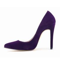 Moteriški pompos Klasikiniai 11 cm Seksualūs Leopard Flock smailūs aukštakulniai Moteriški Moteriški Pumps Velvet Pavasario Vestuvių Batai Didelis dydis 39 violetinė