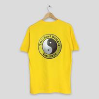 Vintage 90's T&C Surf Designs Yin Yang Surfing Yellow T shirt Medium Surf Wear Circa Beach Surfing Hawaiian Ocean Wave Surfer Tee Size M 130 yellow