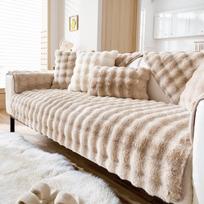 Winter Bubble Rabbit Long Hair Plush Sofa Mat Thickened Simple Anti Slip Cushion Sofa Backrest Towel Wholesale Seat Cover pillowcase 30*50cm