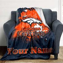 Name Custom Denver Broncos Print Flannel Blanket High Quality Warm Comfortable Cover for All Seasons Perfect for Gifts Home Decor 80cm x 120cm red