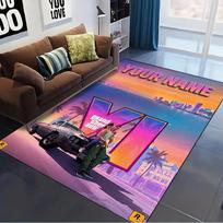Name Custom Gta Carpet Rug for Living Room Bedroom Home Sofa Decoration,Kids play Non-slip Floor Mat 80x120cm( 31x47in) gray