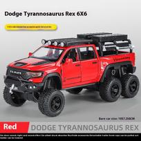 1:32 Dodge Mammoth 1000 6*6 TRX Hennessey Off Road Pikapas Visureigis Lietas Metalinis Modelis Automobilis Bibliotekos Knygų Lentynos Dekoracija Dovanos Berniukui raudona