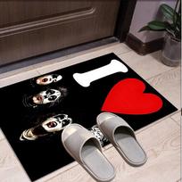 Kiss Rock and Roll Pattern Rug, Indoor/Outdoor Mat, for Picnic, Gameroom, Bedroom, Office, Living Room, Home Decor Carpet, Birthday Gift 40cmx60cm black