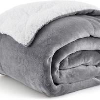 Dvipusė šerpos vilnos antklodė Stora šilta flanelės pliušinė užklotas Atvirkščiai naudojamas minkštas sofos lovos uždangalas Oro kondicionavimo antklodė warm blanket(0.7x1m) šviesiai pilka spalva
