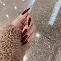 24pcs Long Coffin Press On Nails Nude Pink White Jelly Tips With Glue Rose Art Full Cover False Nails gray