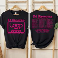 Ed Sheeran Loop Tour 2026 Shirt, North America Tour Dates Tee, Vintage Concert T-Shirt, Retro Music Fan Gift, Graphic Tee 150 pink