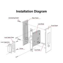 Mortise Lock Sliding Door Lock Recessed Design Pocket Door Lock Cabinet Door Pull  Barn Doors
