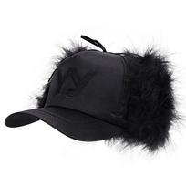 Siuvinėta korduroy ausinės kepurė gatvės mada beisbolo kepurė rudens ir žiemos ausų apsauga šilta universali kepurė 57cm black
