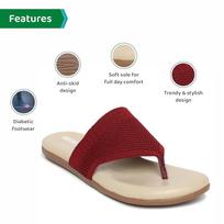 Ortho Joy Fancy Doctor Slippers | Comfortable Flat Sandals For Women Stylish 5 UK kaštoninė