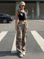 Spring/Autumn Sexy Girl Women's New High Waist Wide Leg Pants Loose Fit Slimming Casual Overknee Long Pants XXXL gray