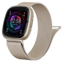 Milanietiškos kilpos dirželis, skirtas Fitbit versa 4 3 Juosta Sense/Lite juosta Magnetinis nerūdijančio plieno metalinis dirželis Apyrankė correa Fitbit versa 2 For Fitbit Versa&small size gray