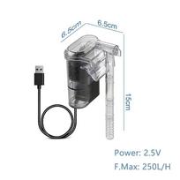Energy Saving USB Aquarium Filter 2.5W Mini Fish Tank Filter Flow 250H/L Suspended Filter Fish Tanks Below 30cm gray