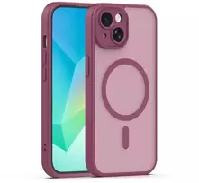 Telforceone „Mag Matt“ dėklas, skirtas „iPhone 14 6,1“ bordo spalvos kameros apsaugai