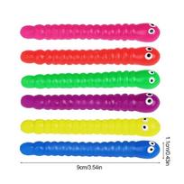 5/12Pcs New Colorful Caterpillars Fidget Toy Soft Caterpillars Anti Stress Release Stretch String Squeeze Toy Gift green
