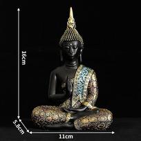Didelė Budos statula Tailandas Buda Budos skulptūra Žalia derva Rankų darbo Budizmas Hinduizmas Fengšui Figūrėlė Meditacija Namų dekoras black