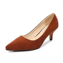 2025 m. madingi moteriški aukštakulniai Elegantiški biuro moteriški batai Minkšti moteriški pompos smailūs vidurinis kulnas 5 cm žalia juoda raudona 37 beige