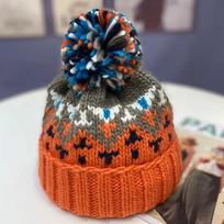 Beanies Stitching Embroidered Print Cute Fashionable Trendy Hats For Women Men Winter Wool Warm Fur Pompom Baggy Knit Hat Bonnet Caps Gorros 56-58cm black