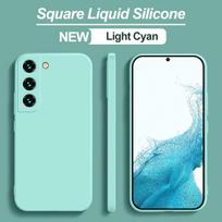 Skysto silikono minkštas dėklas, skirtas Samsung Galaxy S21 S23 S10 Plus S20 FE S22 Note 20 Ultra Cover For S23 žalsvai mėlyna