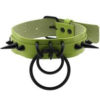 Halloween Cosplay Goth Green Choker Collar Necklaces designed for Women Emo Punk Balck Spike Geometry Pendant Necklace Y2K Jewelry Gifts beige