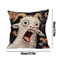 45x45cm Home Decor  Pillow Covers Screaming Goat Cushion Decorations Cushion Covers For Sofa Bedroom Car Pillow Cover beige