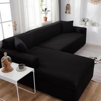 Tampri L formos sofos užvalkalas Tamprios slipcover'iai Spandex Lygus kampinės sofos užvalkalas svetainei Small( 90-140cm)1pc juoda