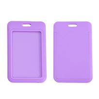 1Pcs Sliding Card Cover ID Name Badge Holder Pass Bus Work Card Cover Chest Pocket Students Card Holder Badge purple