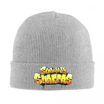 Subway Surfers Bonnet Hats Video Game Beanie Hats Design Knitted Hat Autumn Winter Funny FeUnisex Unisex Kpop Thermal Elastic Cap One Size gray