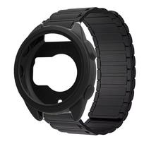 Magnetic Strap+Case For Garmin Forerunner 165 Silicone Protective Cover Band For Forerunner 165 Soft Sport Smart Watch Accessori For Forerunner 165 black