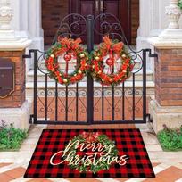 Christmas Door Mat Red Santa Claus Outdoor and indoor Gingerbread Man Carpet New Year 2026 Merry Christmas Home Decor Foot Mat 60x40cm brown