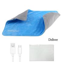 50*30CM 10W Electric Heating Blanket USB Rapid Heating Winter Thermal Mat Thermal Blanket Washable Electro Sheet Pad Office dangaus mėlyna spalva