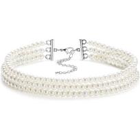 Fashion Multilayer Elegant White Pearl Collar Choker Necklace For Women Beaded Handmade Wedding Banguet Necklace Vintage Jewelry white