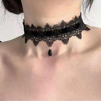 Gothic White Black Lace Necklace Women Chocker Tattoo Choker Vintage Collier Femme Statement Necklaces Pendants Collares gray