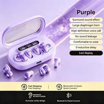 Xiaomi2026 New Earclip Sports Wireless Bluetooth Headphone Sleep In Ear Noise Reduction Super Long Continuous 2-in-1 Wireless Earphone violetinė