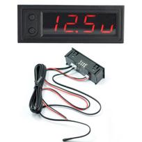 3in1 LED Display Digital Clock 12V Dashboard Car Motorcycle Accessory Thermometer With Voltmeter With Clock LED Digital Display raudona