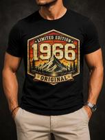 Vintage 1966 Limited Edition Original Graphic Retro Hexagon Mountain Sunset Pine Tree Bird Print Unisex All Tshirt L brown