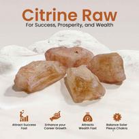 Original Raw Citrine Stone - Natural Certified Raw Citrine Crystal for Attracting Success, Abundance, Prosperity, Wealth, Creativity, Mental Clar beige